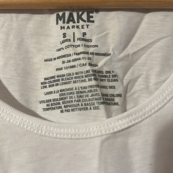 Ladies white tank top by Make Market size small! - Picture 3 of 3